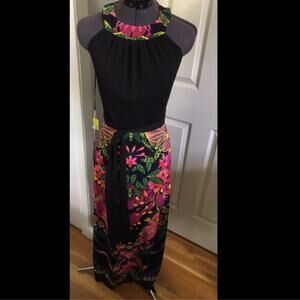 NWT Oky Coky Vestidos Auxi Halter Floral Midi Dress - 38 / US 6